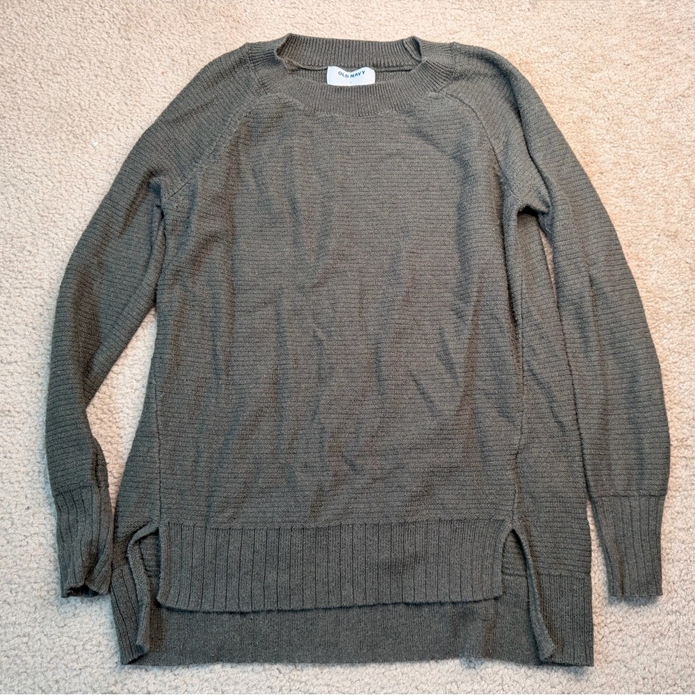 Old Navy womens Olive Crewneck tunic Sweater Small